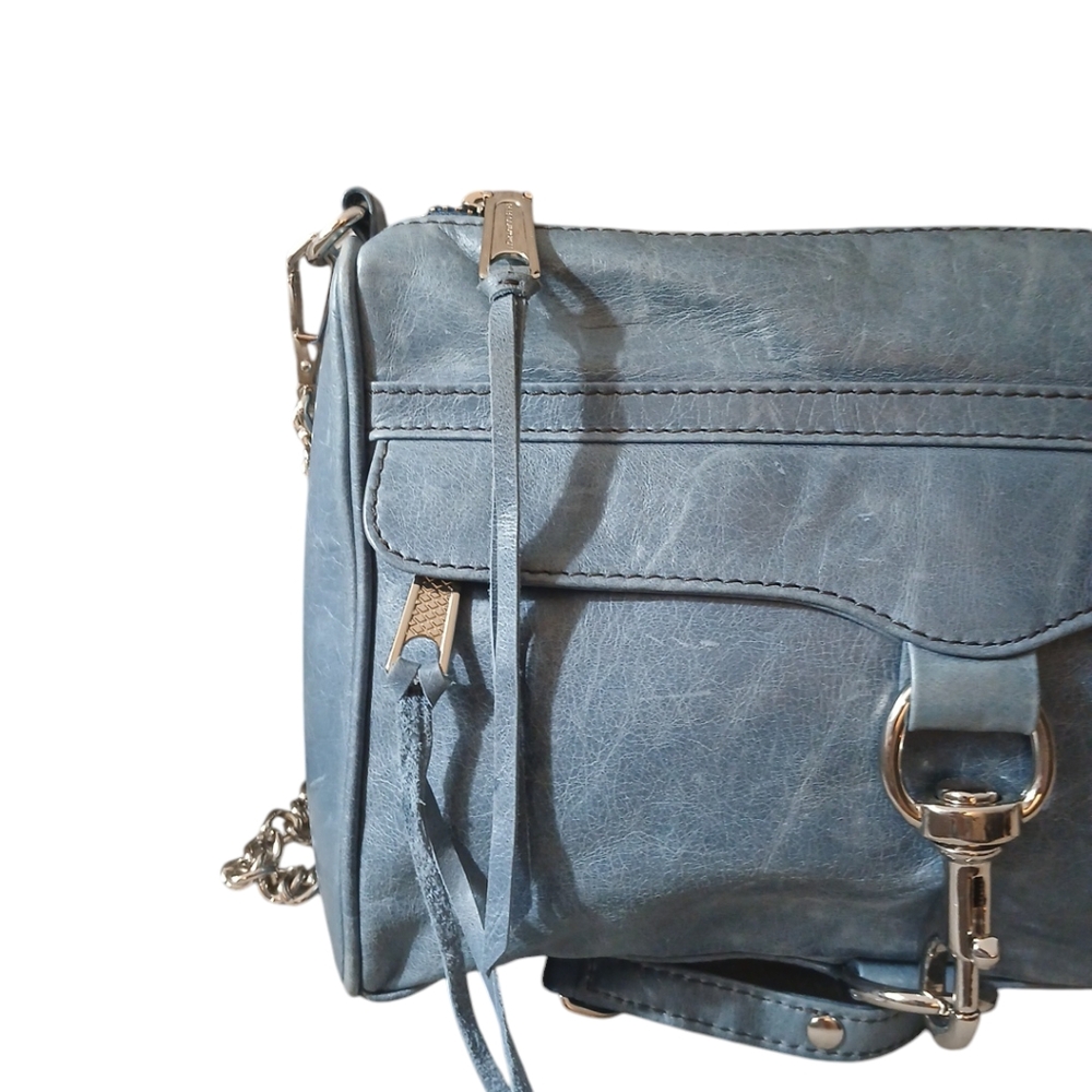 Rebecca Minkoff Blue Leather Mini Mac Crossbody Bag - Picture 12 of 14